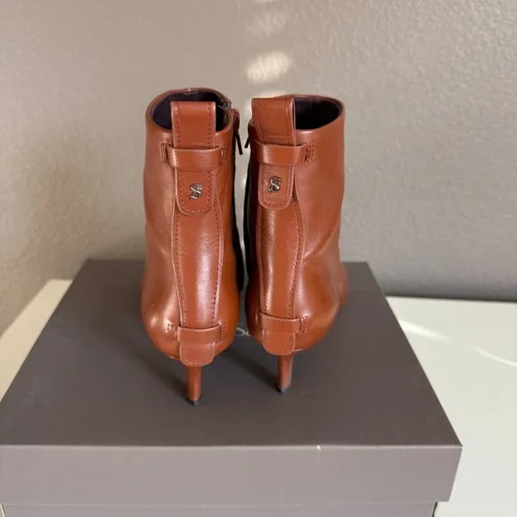 Franco Sarto Womens Brown Leather Booties - Picture 6 of 12